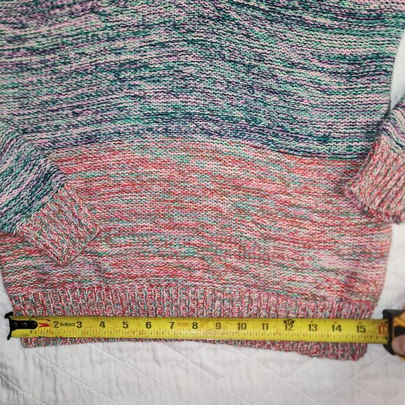 Madewell Sweater Small V-Neck Pullover Multicolor Rainbow Ombre Womens Boho - Picture 9 of 10